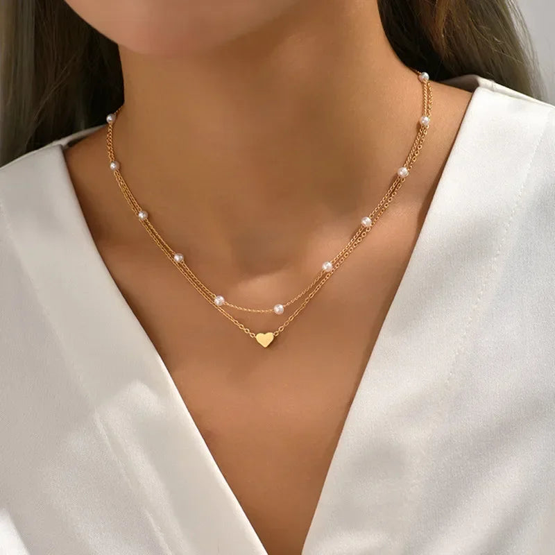 Chocker Camada Dupla Coração e Pérolas Imperial ® [LANÇAMENTO]