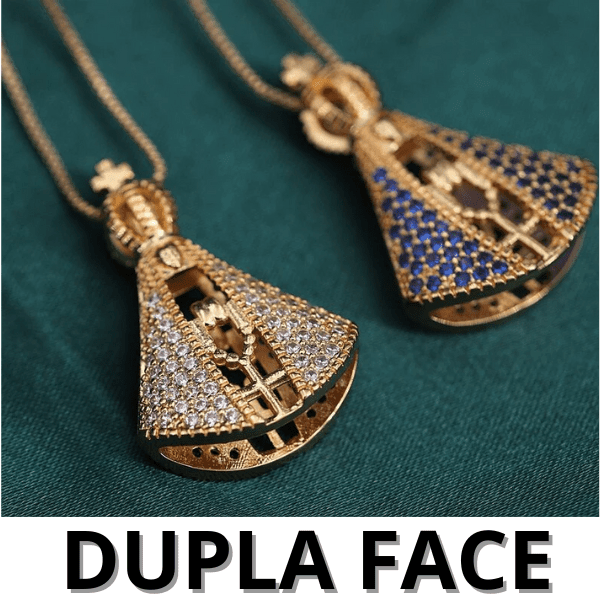 Colar Nossa Senhora Aparecida Dupla Face [Banhado a Ouro 18k] - Kamuui ®